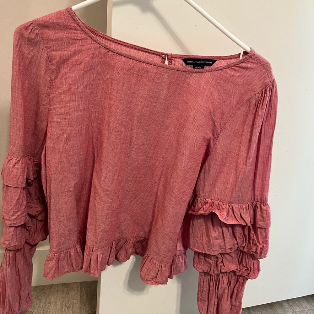 Ruffled long sleeve top